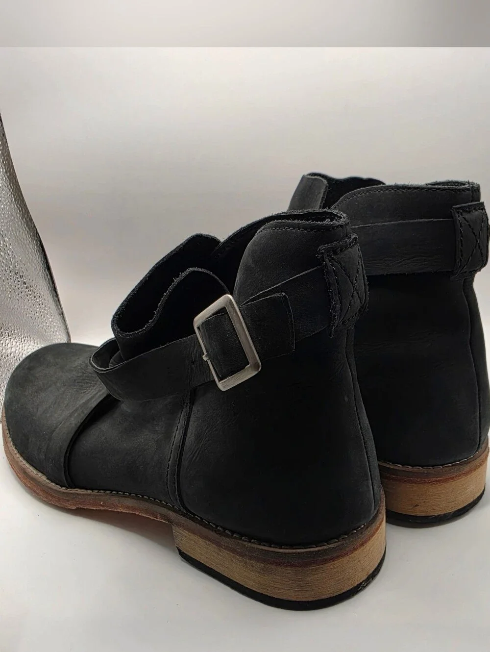 Free People Las Palmas Ankle Boot Black Nubuck EU 40 US 9.5‎ Crossstrap
